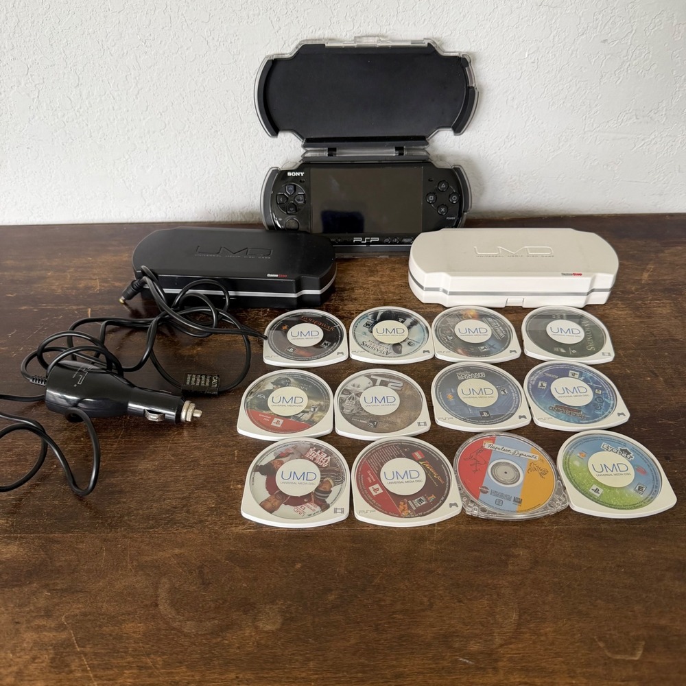 Sony PSP Bundle 12 UMD Games‎ Movies Cases Tested Working READ Description